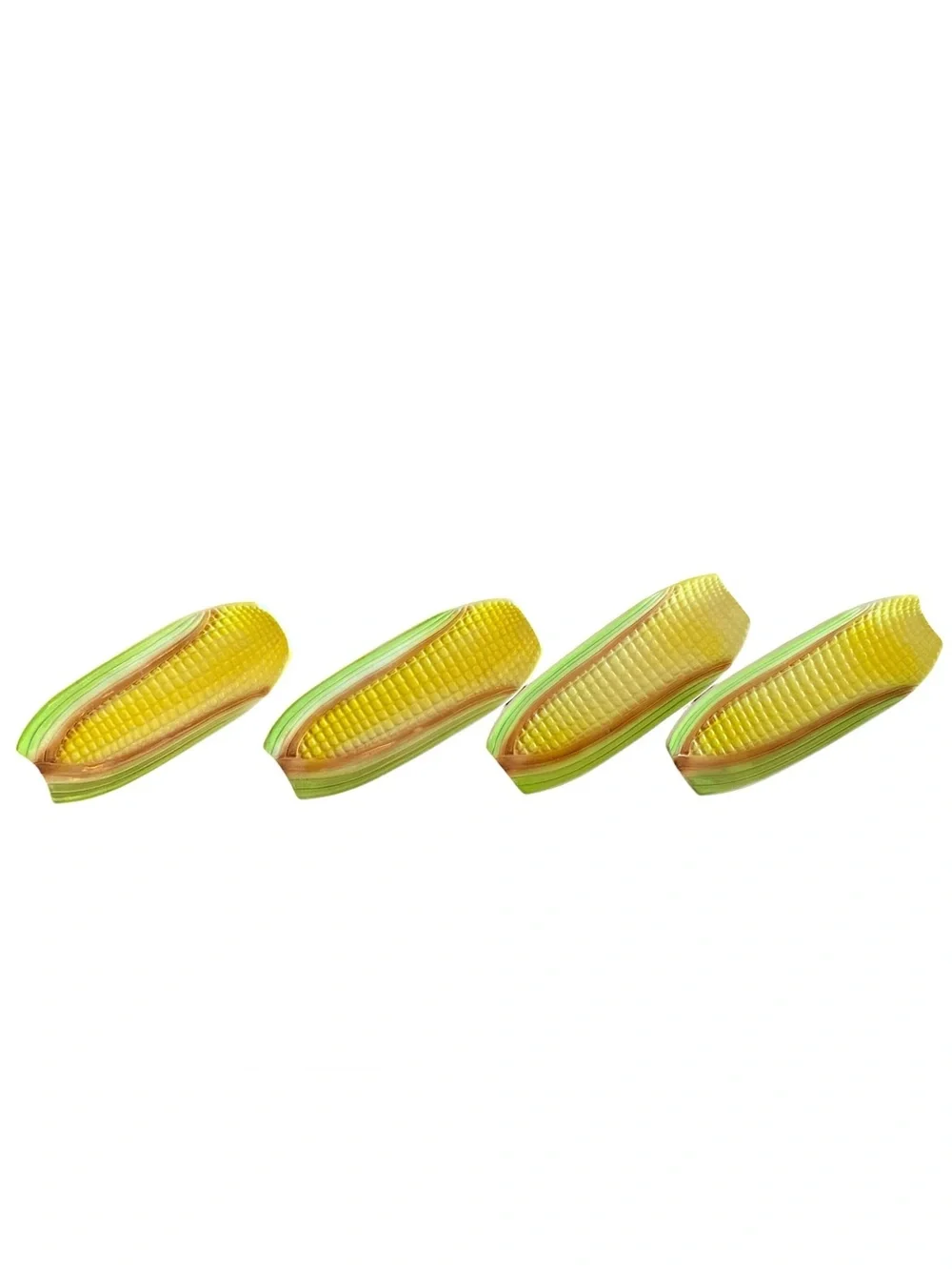 Vintage Ceramic Corn on the Cob Dish Set whimsical 60s 70s dining  Handmade